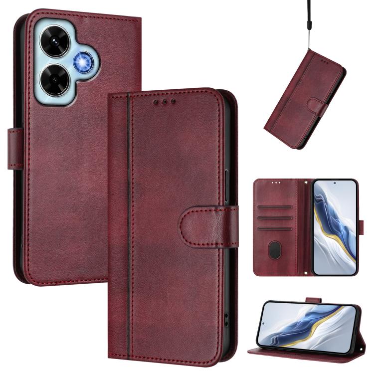 Line Splicing Buckle Retro Leather Phone Case, For Redmi 13C 5G / 4G Global, For Redmi Note 13 4G Global, For Redmi Note 13 Pro 5G Global, For Redmi Note 13 5G Global, For Redmi Note 13 Pro+ 5G Global, For Redmi 12 5G / 4G Global