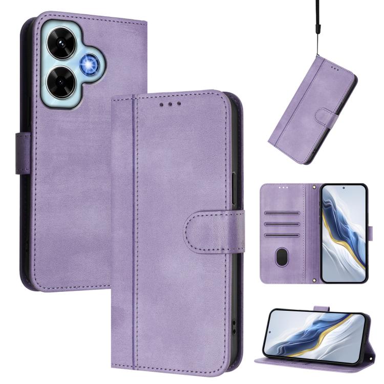 Line Splicing Buckle Retro Leather Phone Case, For Redmi 13C 5G / 4G Global, For Redmi Note 13 4G Global, For Redmi Note 13 Pro 5G Global, For Redmi Note 13 5G Global, For Redmi Note 13 Pro+ 5G Global, For Redmi 12 5G / 4G Global