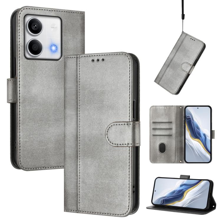 Line Splicing Buckle Retro Leather Phone Case, For Redmi 13C 5G / 4G Global, For Redmi Note 13 4G Global, For Redmi Note 13 Pro 5G Global, For Redmi Note 13 5G Global, For Redmi Note 13 Pro+ 5G Global, For Redmi 12 5G / 4G Global