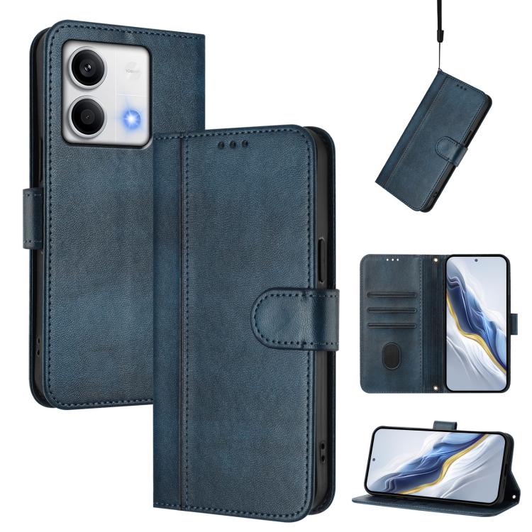 Line Splicing Buckle Retro Leather Phone Case, For Redmi 13C 5G / 4G Global, For Redmi Note 13 4G Global, For Redmi Note 13 Pro 5G Global, For Redmi Note 13 5G Global, For Redmi Note 13 Pro+ 5G Global, For Redmi 12 5G / 4G Global
