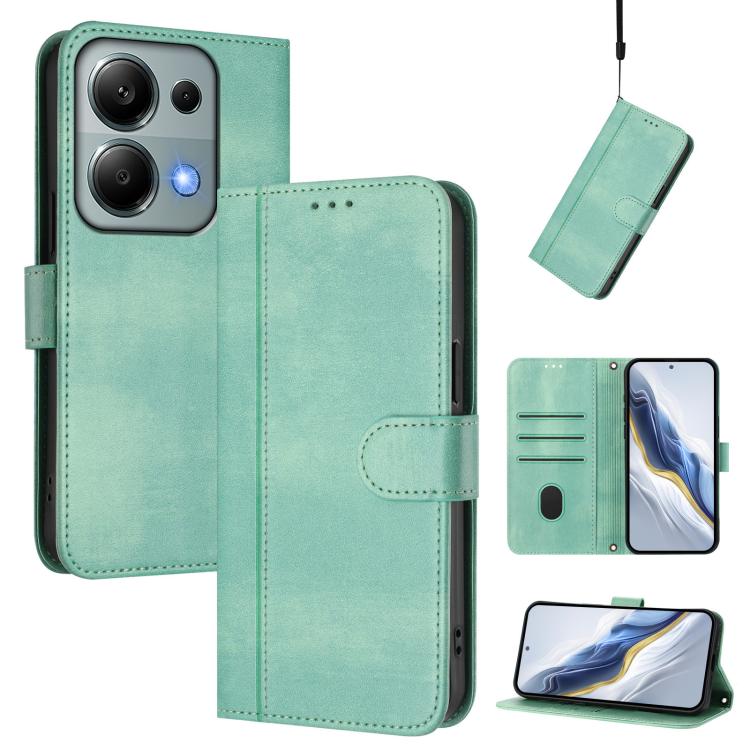 Line Splicing Buckle Retro Leather Phone Case, For Redmi Note 14 Pro 4G Global, For Redmi Note 14 4G 163.25mm, For Redmi K70 Ultra, For Redmi 13 5G / 4G Global, For Redmi A3 4G / A3x 4G, For Redmi Note 13 Pro 4G Global