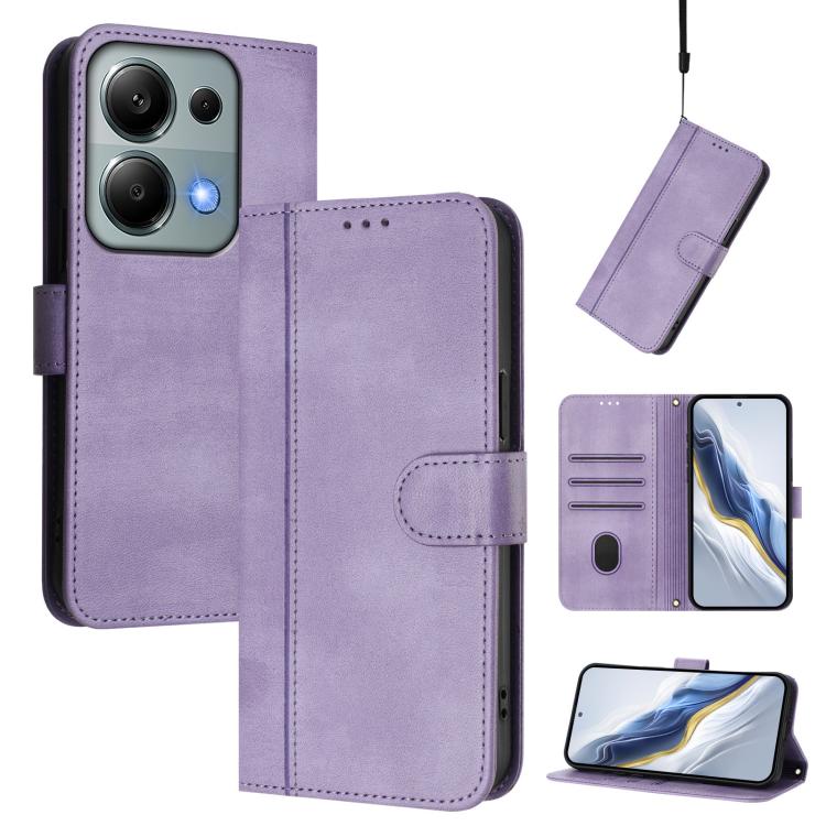 Line Splicing Buckle Retro Leather Phone Case, For Redmi Note 14 Pro 4G Global, For Redmi Note 14 4G 163.25mm, For Redmi K70 Ultra, For Redmi 13 5G / 4G Global, For Redmi A3 4G / A3x 4G, For Redmi Note 13 Pro 4G Global