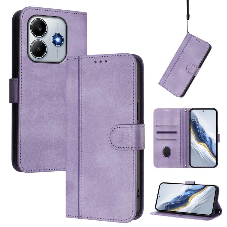 Line Splicing Buckle Retro Leather Phone Case, For Redmi Note 14 Pro 4G Global, For Redmi Note 14 4G 163.25mm, For Redmi K70 Ultra, For Redmi 13 5G / 4G Global, For Redmi A3 4G / A3x 4G, For Redmi Note 13 Pro 4G Global