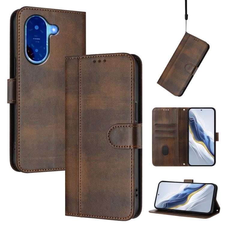 Line Splicing Buckle Retro Leather Phone Case, For Redmi 13x 4G / Xiaomi Poco M6 Plus, For Redmi A5 4G 171.7mm / Xiaomi Poco C71, For Redmi Note 14 4G 164.84mm, For Redmi Note 14 Pro 5G India / Note 14 Pro+, For Redmi Note 14 5G India                  ...