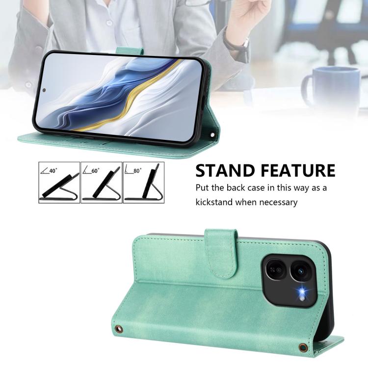 Line Splicing Buckle Retro Leather Phone Case, For vivo iQOO Z9x, For vivo Y20 / Y20i / Y20s / Y11s / Y12s, For vivo iQOO Z9 5G / iQOO Z9 Turbo 5G, For vivo V30 5G / V30 Pro 5G Global, For vivo V29e 5G / V30 Lite 5G Global                              ...