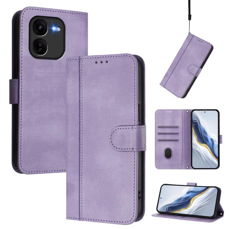 Line Splicing Buckle Retro Leather Phone Case, For vivo iQOO Z9x, For vivo Y20 / Y20i / Y20s / Y11s / Y12s, For vivo iQOO Z9 5G / iQOO Z9 Turbo 5G, For vivo V30 5G / V30 Pro 5G Global, For vivo V29e 5G / V30 Lite 5G Global                              ...