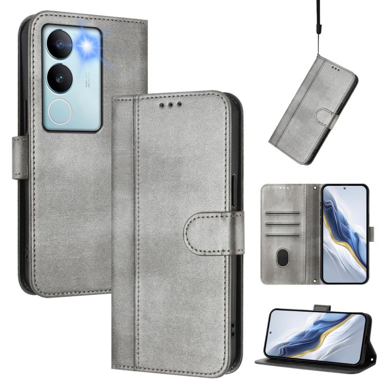 Line Splicing Buckle Retro Leather Phone Case, For vivo V29 5G Global / V29 Pro, For vivo Y17s 4G Global / Y17s 5G India, For vivo Y78+ 5G / Y78 Global / V29 Lite, For vivo Y100 5G / Y100A 5G India, For vivo Y02A 4G / Y02 4G / Y11 2023                 ...