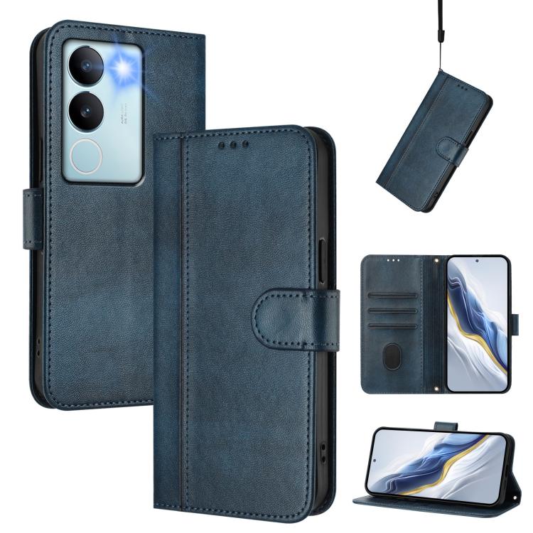 Line Splicing Buckle Retro Leather Phone Case, For vivo V29 5G Global / V29 Pro, For vivo Y17s 4G Global / Y17s 5G India, For vivo Y78+ 5G / Y78 Global / V29 Lite, For vivo Y100 5G / Y100A 5G India, For vivo Y02A 4G / Y02 4G / Y11 2023                 ...