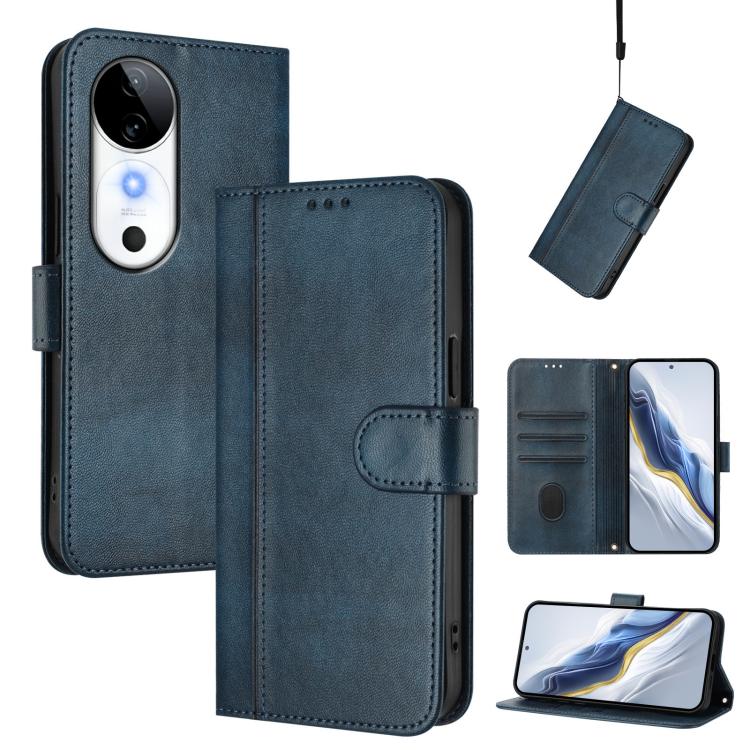 Line Splicing Buckle Retro Leather Phone Case, For vivo Y03 4G / Y18 4G Global, For vivo V30E 5G Global / V40 Lite 5G, For vivo S19, For vivo Y28 4G Global, For vivo X100s 5G, For vivo Y38 5G / T3x 5G Global