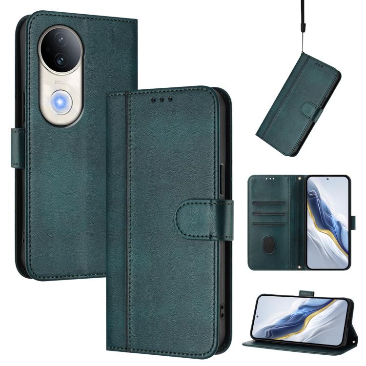 Line Splicing Buckle Retro Leather Phone Case, For vivo Y29 4G Global, For vivo V50 5G Global, For vivo S20 5G, For vivo S20 Pro 5G, For vivo V40 Lite 5G IDN / Y300 5G Global, For vivo V40 Lite 4G IDN / Y300 5G IDN