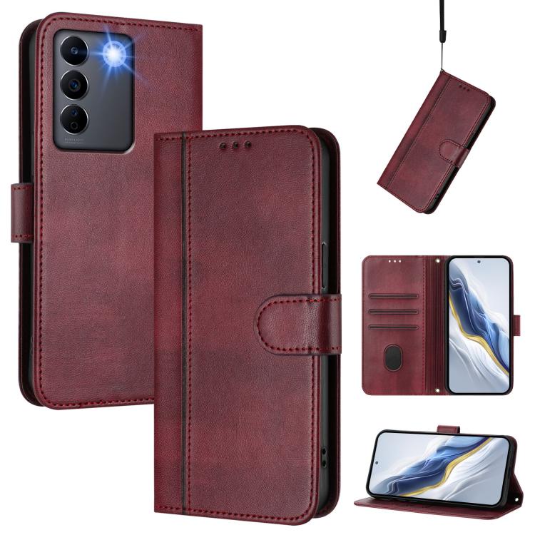 Line Splicing Buckle Retro Leather Phone Case, For vivo V27 5G / V27 Pro 5G Global, For vivo V27e 4G / T2 4G Global, For vivo Y72 5G / Y52 5G / iQOO Z3, For vivo Y35 4G / Y22s 4G / Y22 4G Global, For vivo Y55s 5G 2023 / Y30 5G                          ...