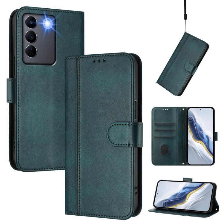 Line Splicing Buckle Retro Leather Phone Case, For vivo V27 5G / V27 Pro 5G Global, For vivo V27e 4G / T2 4G Global, For vivo Y72 5G / Y52 5G / iQOO Z3, For vivo Y35 4G / Y22s 4G / Y22 4G Global, For vivo Y55s 5G 2023 / Y30 5G                          ...