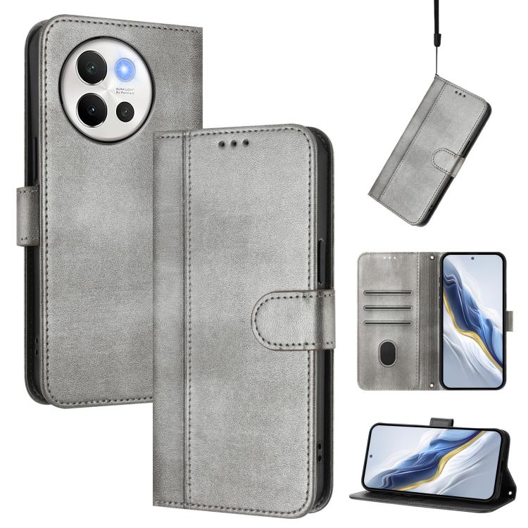 Line Splicing Buckle Retro Leather Phone Case, For vivo Y03 4G / Y18 4G Global, For vivo V30E 5G Global / V40 Lite 5G, For vivo S19, For vivo Y28 4G Global, For vivo X100s 5G, For vivo Y38 5G / T3x 5G Global