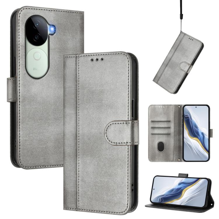 Line Splicing Buckle Retro Leather Phone Case, For vivo Y19s 4G Global, For vivo X200 Pro mini, For vivo Y100 5G IDN / T3 5G IDN, For vivo V40e 5G India / iQOO Z9s 5G, For vivo V40 5G / V40 Pro 5G Global, For vivo iQOO Z9s Pro 5G / T3 Pro 5G India