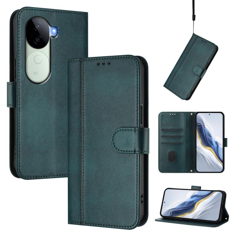 Line Splicing Buckle Retro Leather Phone Case, For vivo Y19s 4G Global, For vivo X200 Pro mini, For vivo Y100 5G IDN / T3 5G IDN, For vivo V40e 5G India / iQOO Z9s 5G, For vivo V40 5G / V40 Pro 5G Global, For vivo iQOO Z9s Pro 5G / T3 Pro 5G India