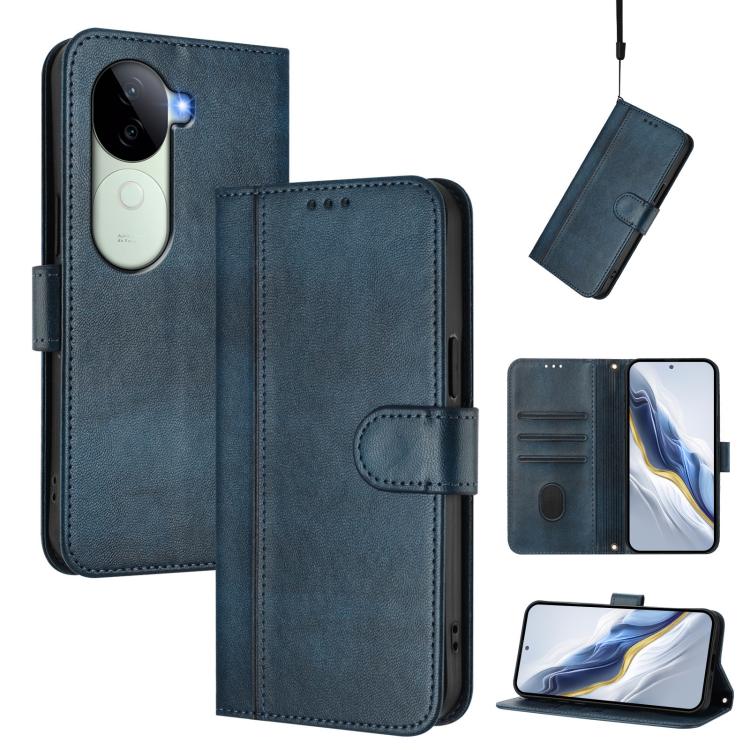 Line Splicing Buckle Retro Leather Phone Case, For vivo Y19s 4G Global, For vivo X200 Pro mini, For vivo Y100 5G IDN / T3 5G IDN, For vivo V40e 5G India / iQOO Z9s 5G, For vivo V40 5G / V40 Pro 5G Global, For vivo iQOO Z9s Pro 5G / T3 Pro 5G India