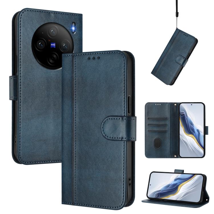 Line Splicing Buckle Retro Leather Phone Case, For vivo Y03 4G / Y18 4G Global, For vivo V30E 5G Global / V40 Lite 5G, For vivo S19, For vivo Y28 4G Global, For vivo X100s 5G, For vivo Y38 5G / T3x 5G Global