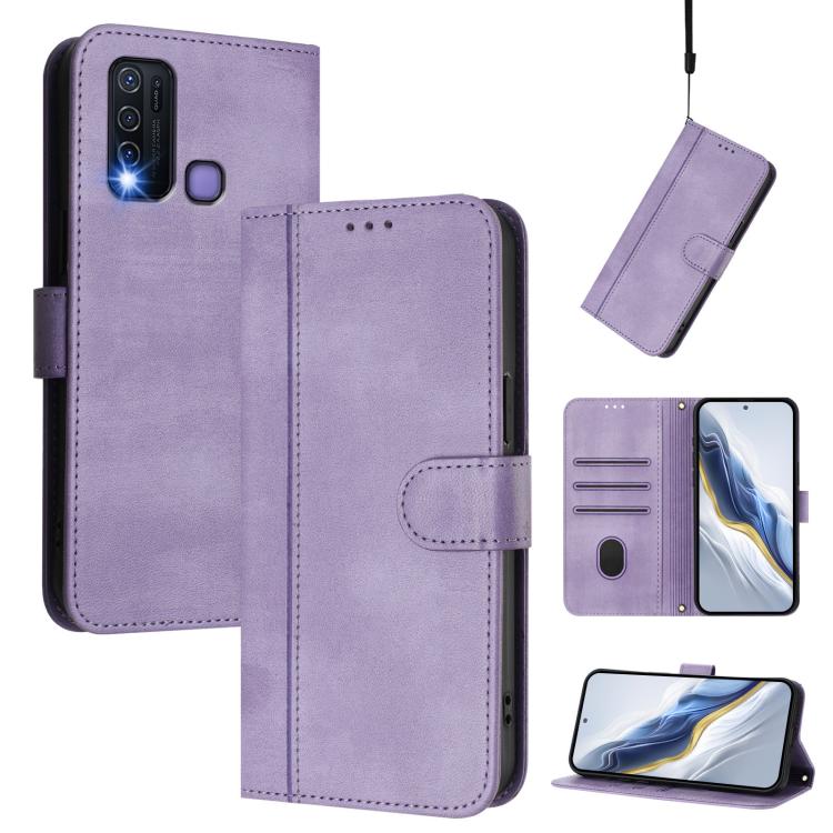 Line Splicing Buckle Retro Leather Phone Case, For vivo Y76 5G, For vivo Y73 2021, For vivo Y52s 5G / iQOO U3 / Y31s 5G, For vivo Y31 4G 2021 India / Y51A 2021, For vivo Y70s, For vivo Y30 4G Global