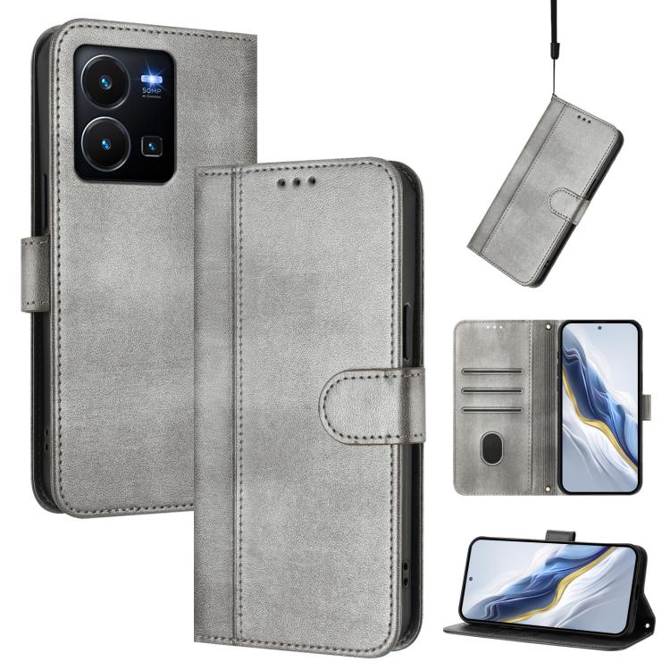 Line Splicing Buckle Retro Leather Phone Case, For vivo V27 5G / V27 Pro 5G Global, For vivo V27e 4G / T2 4G Global, For vivo Y72 5G / Y52 5G / iQOO Z3, For vivo Y35 4G / Y22s 4G / Y22 4G Global, For vivo Y55s 5G 2023 / Y30 5G                          ...
