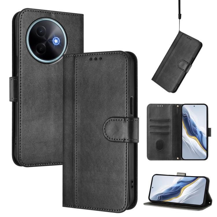 Line Splicing Buckle Retro Leather Phone Case, For vivo S30 Pro mini, For vivo S30, For vivo X200s 5G, For vivo Y39 5G Global, For vivo V50 Lite 5G Global / V40 Lite 4G, For vivo Y04 4G Global / Y29s 5G