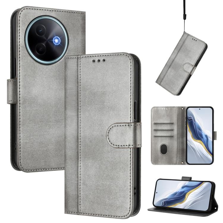 Line Splicing Buckle Retro Leather Phone Case, For vivo S30 Pro mini, For vivo S30, For vivo X200s 5G, For vivo Y39 5G Global, For vivo V50 Lite 5G Global / V40 Lite 4G, For vivo Y04 4G Global / Y29s 5G