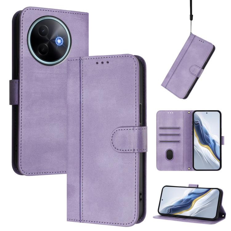 Line Splicing Buckle Retro Leather Phone Case, For vivo S30 Pro mini, For vivo S30, For vivo X200s 5G, For vivo Y39 5G Global, For vivo V50 Lite 5G Global / V40 Lite 4G, For vivo Y04 4G Global / Y29s 5G