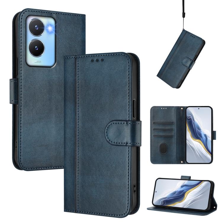 Line Splicing Buckle Retro Leather Phone Case, For vivo V29 5G Global / V29 Pro, For vivo Y17s 4G Global / Y17s 5G India, For vivo Y78+ 5G / Y78 Global / V29 Lite, For vivo Y100 5G / Y100A 5G India, For vivo Y02A 4G / Y02 4G / Y11 2023                 ...