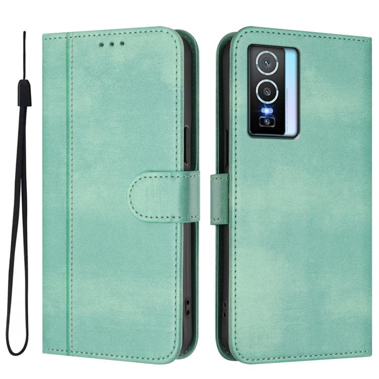 Line Splicing Buckle Retro Leather Phone Case, For vivo Y76 5G, For vivo Y73 2021, For vivo Y52s 5G / iQOO U3 / Y31s 5G, For vivo Y31 4G 2021 India / Y51A 2021, For vivo Y70s, For vivo Y30 4G Global