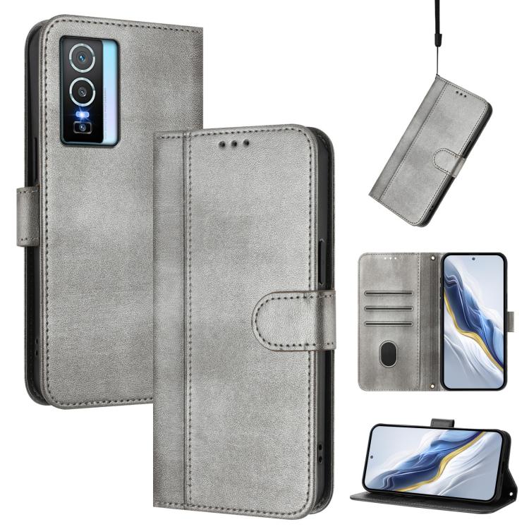Line Splicing Buckle Retro Leather Phone Case, For vivo Y76 5G, For vivo Y73 2021, For vivo Y52s 5G / iQOO U3 / Y31s 5G, For vivo Y31 4G 2021 India / Y51A 2021, For vivo Y70s, For vivo Y30 4G Global