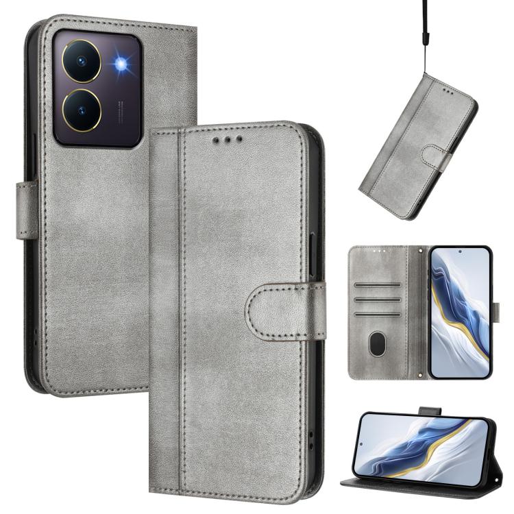 Line Splicing Buckle Retro Leather Phone Case, For vivo iQOO Z9x, For vivo Y20 / Y20i / Y20s / Y11s / Y12s, For vivo iQOO Z9 5G / iQOO Z9 Turbo 5G, For vivo V30 5G / V30 Pro 5G Global, For vivo V29e 5G / V30 Lite 5G Global                              ...