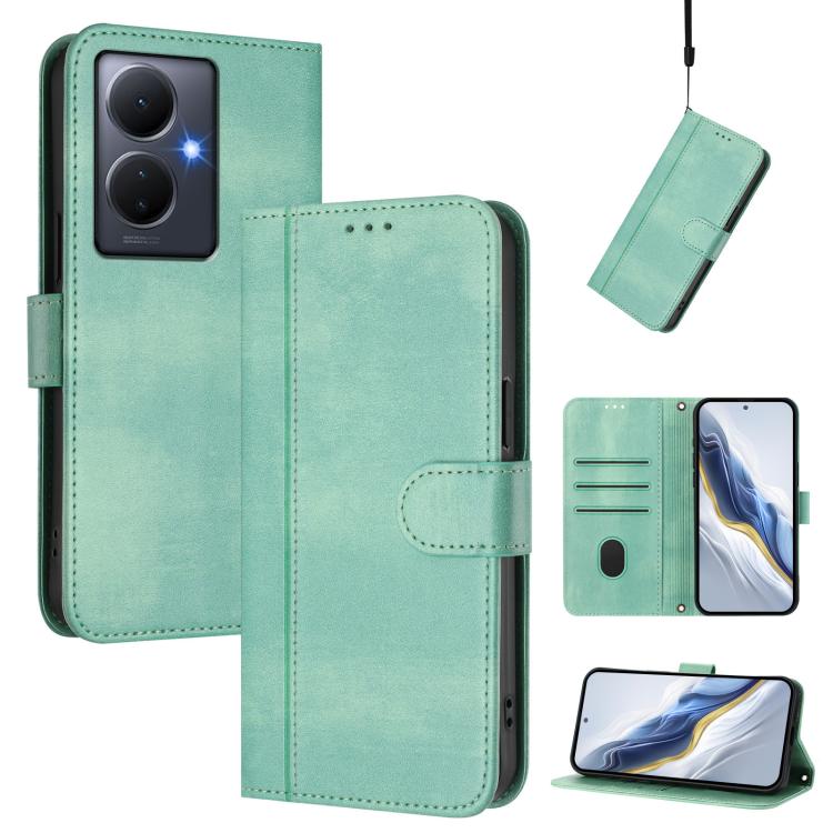 Line Splicing Buckle Retro Leather Phone Case, For vivo V29 5G Global / V29 Pro, For vivo Y17s 4G Global / Y17s 5G India, For vivo Y78+ 5G / Y78 Global / V29 Lite, For vivo Y100 5G / Y100A 5G India, For vivo Y02A 4G / Y02 4G / Y11 2023                 ...