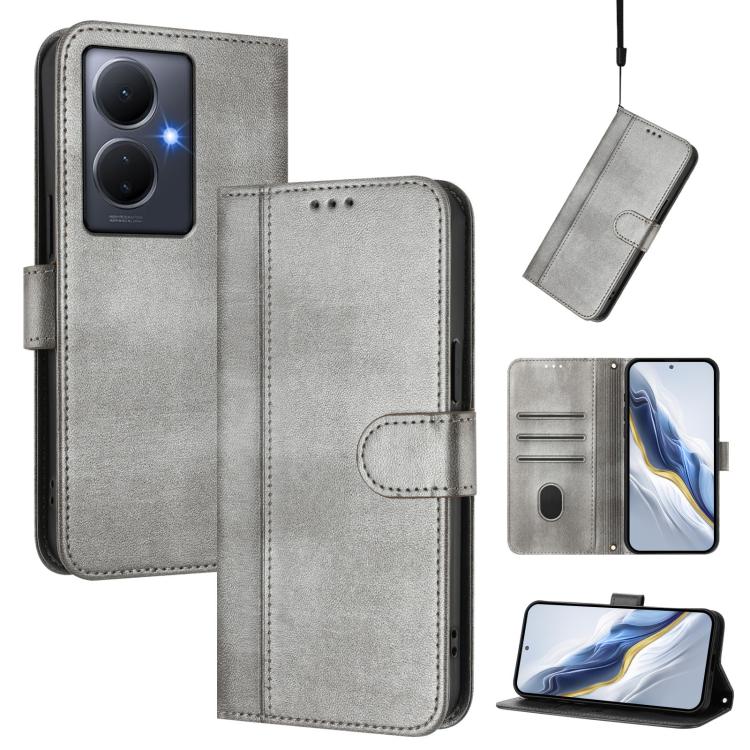 Line Splicing Buckle Retro Leather Phone Case, For vivo V29 5G Global / V29 Pro, For vivo Y17s 4G Global / Y17s 5G India, For vivo Y78+ 5G / Y78 Global / V29 Lite, For vivo Y100 5G / Y100A 5G India, For vivo Y02A 4G / Y02 4G / Y11 2023                 ...