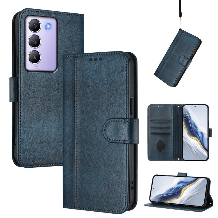 Line Splicing Buckle Retro Leather Phone Case, For vivo Y19s 4G Global, For vivo X200 Pro mini, For vivo Y100 5G IDN / T3 5G IDN, For vivo V40e 5G India / iQOO Z9s 5G, For vivo V40 5G / V40 Pro 5G Global, For vivo iQOO Z9s Pro 5G / T3 Pro 5G India