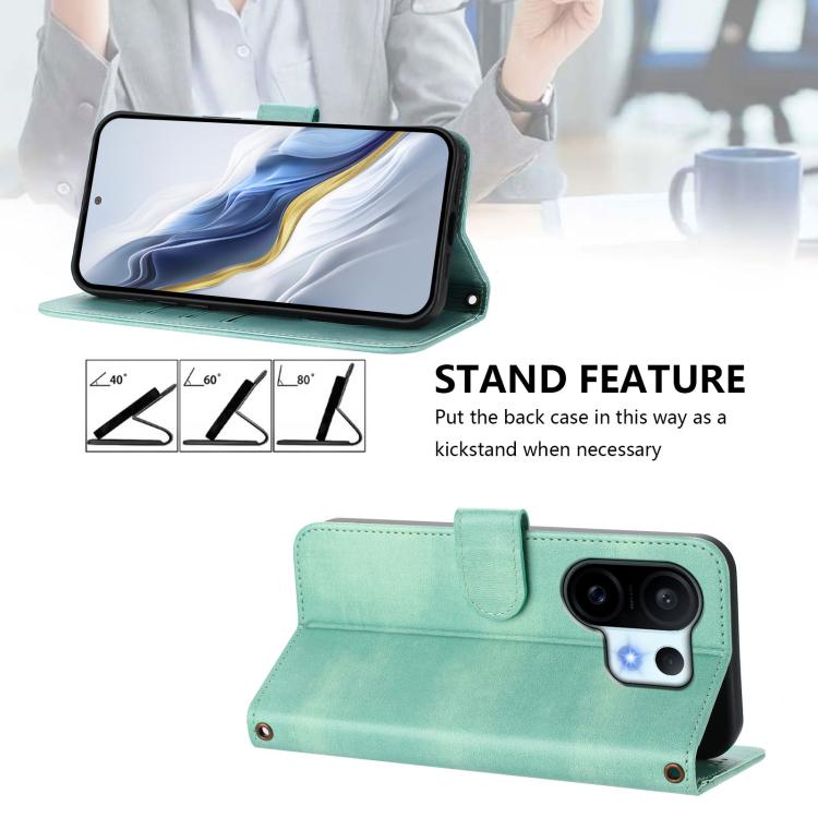 Line Splicing Buckle Retro Leather Phone Case, For vivo S30 Pro mini, For vivo S30, For vivo X200s 5G, For vivo Y39 5G Global, For vivo V50 Lite 5G Global / V40 Lite 4G, For vivo Y04 4G Global / Y29s 5G