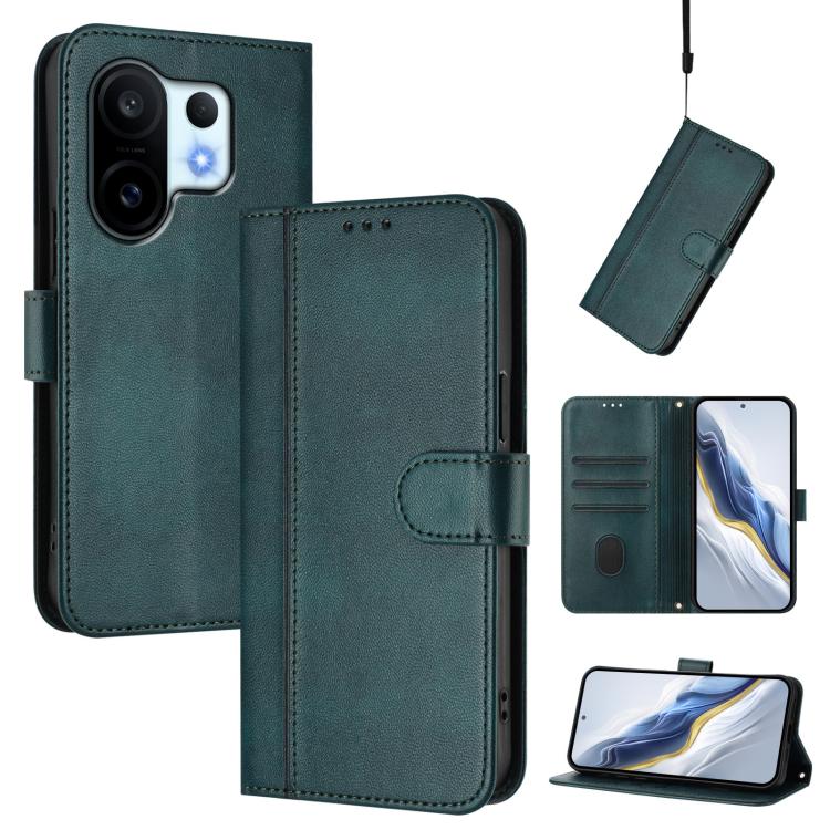 Line Splicing Buckle Retro Leather Phone Case, For vivo S30 Pro mini, For vivo S30, For vivo X200s 5G, For vivo Y39 5G Global, For vivo V50 Lite 5G Global / V40 Lite 4G, For vivo Y04 4G Global / Y29s 5G