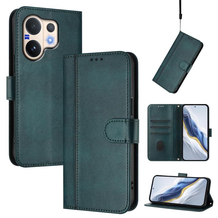 Line Splicing Buckle Retro Leather Phone Case, For vivo X300 5G, For vivo Y31 5G Global, For vivo V60 Lite 5G Global, For vivo Y400 5G Global, For vivo Y400 4G, For vivo V60 5G Global