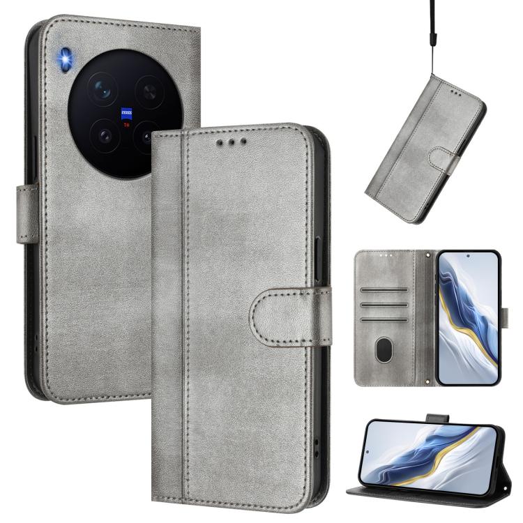 Line Splicing Buckle Retro Leather Phone Case, For vivo X300 FE / S50 Pro mini 5G, For vivo X300s, For vivo Y21 5G 2026 / Y05 4G, For vivo V70 FE 5G, For vivo X300 Ultra, For vivo X300 Pro 5G