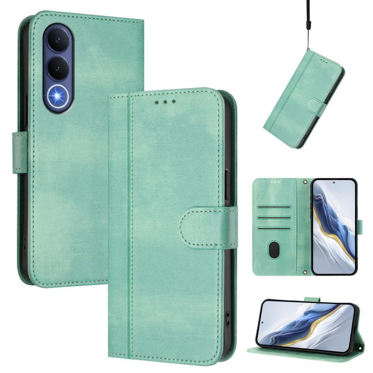 Line Splicing Buckle Retro Leather Phone Case, For vivo X300 FE / S50 Pro mini 5G, For vivo X300s, For vivo Y21 5G 2026 / Y05 4G, For vivo V70 FE 5G, For vivo X300 Ultra, For vivo X300 Pro 5G