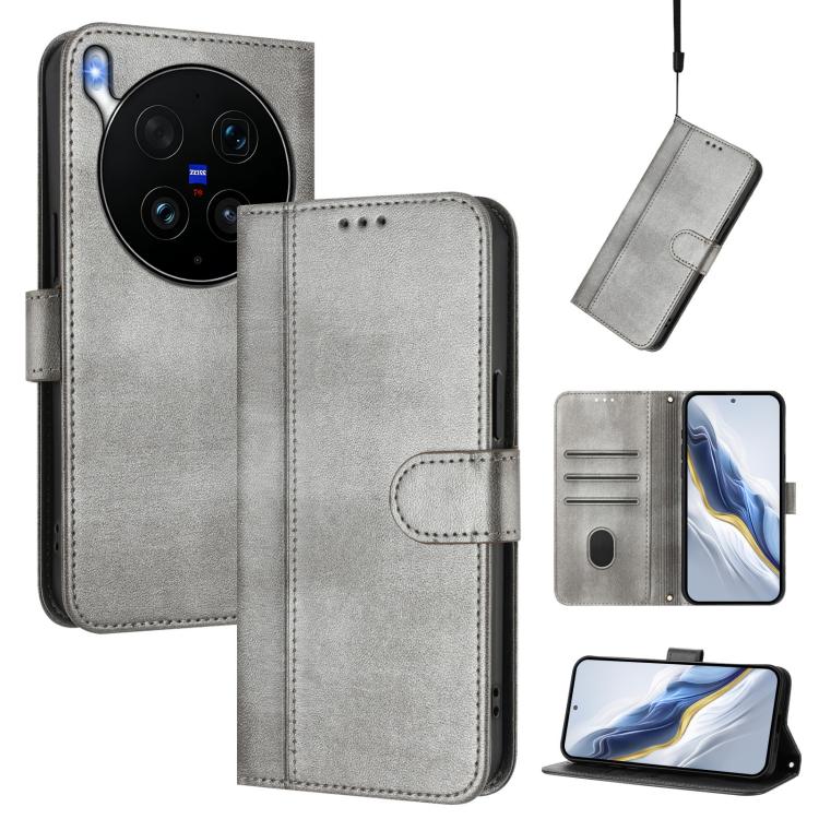 Line Splicing Buckle Retro Leather Phone Case, For vivo X300 FE / S50 Pro mini 5G, For vivo X300s, For vivo Y21 5G 2026 / Y05 4G, For vivo V70 FE 5G, For vivo X300 Ultra, For vivo X300 Pro 5G