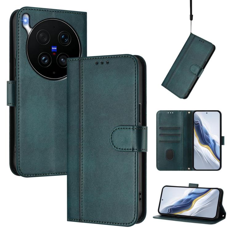 Line Splicing Buckle Retro Leather Phone Case, For vivo X300 FE / S50 Pro mini 5G, For vivo X300s, For vivo Y21 5G 2026 / Y05 4G, For vivo V70 FE 5G, For vivo X300 Ultra, For vivo X300 Pro 5G
