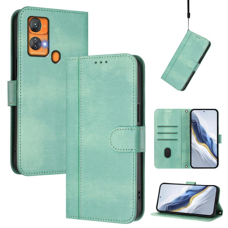 Line Splicing Buckle Retro Leather Phone Case, For Oukitel C51, For Oukitel C38, For Oukitel C35, For Oukitel C33