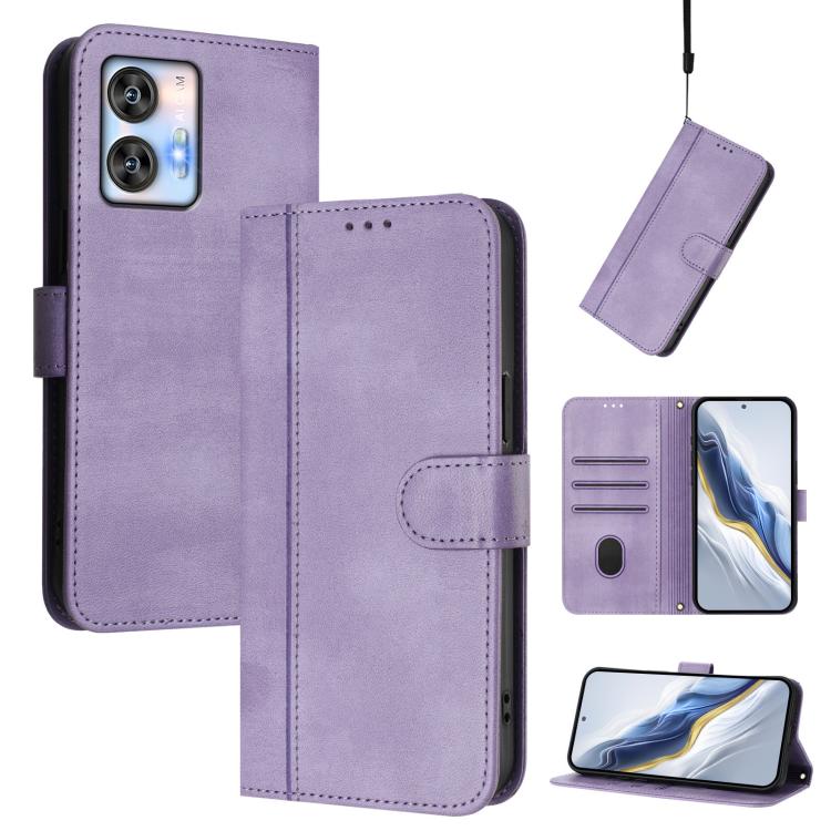 Line Splicing Buckle Retro Leather Phone Case, For Oukitel C51, For Oukitel C38, For Oukitel C35, For Oukitel C33