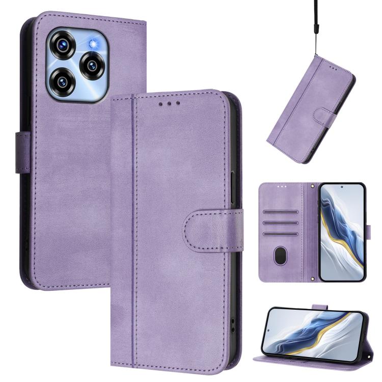 Line Splicing Buckle Retro Leather Phone Case, For Oukitel C59 / C59 Pro, For Oukitel C58 / C58 Pro, For Oukitel C57S / C57 Pro / Blu J12, For Oukitel C53, For Oukitel C50, For Oukitel C37