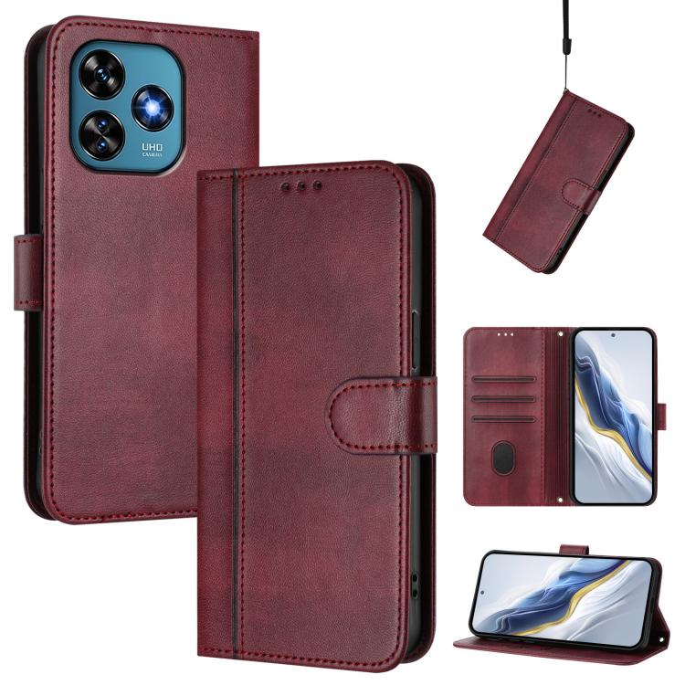 Line Splicing Buckle Retro Leather Phone Case, For Oukitel C51, For Oukitel C38, For Oukitel C35, For Oukitel C33