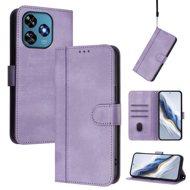 Line Splicing Buckle Retro Leather Phone Case, For Oukitel C51, For Oukitel C38, For Oukitel C35, For Oukitel C33
