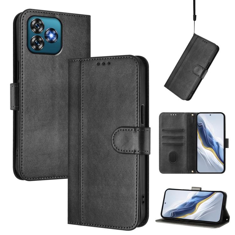 Line Splicing Buckle Retro Leather Phone Case, For Oukitel C59 / C59 Pro, For Oukitel C58 / C58 Pro, For Oukitel C57S / C57 Pro / Blu J12, For Oukitel C53, For Oukitel C50, For Oukitel C37