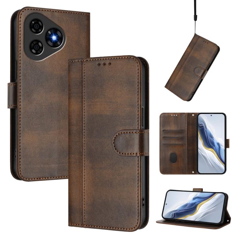 Line Splicing Buckle Retro Leather Phone Case, For Ulefone Note 21, For Ulefone Note 17 Pro, For Ulefone Note 18 Ultra / 18 Pro, For Ulefone Note 20 Pro, For Ulefone Note 19, For Ulefone Note 16 Pro
