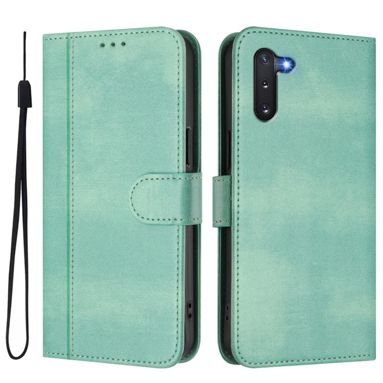 Line Splicing Buckle Retro Leather Phone Case, For Samsung Galaxy Note10, For Samsung Galaxy Note10+