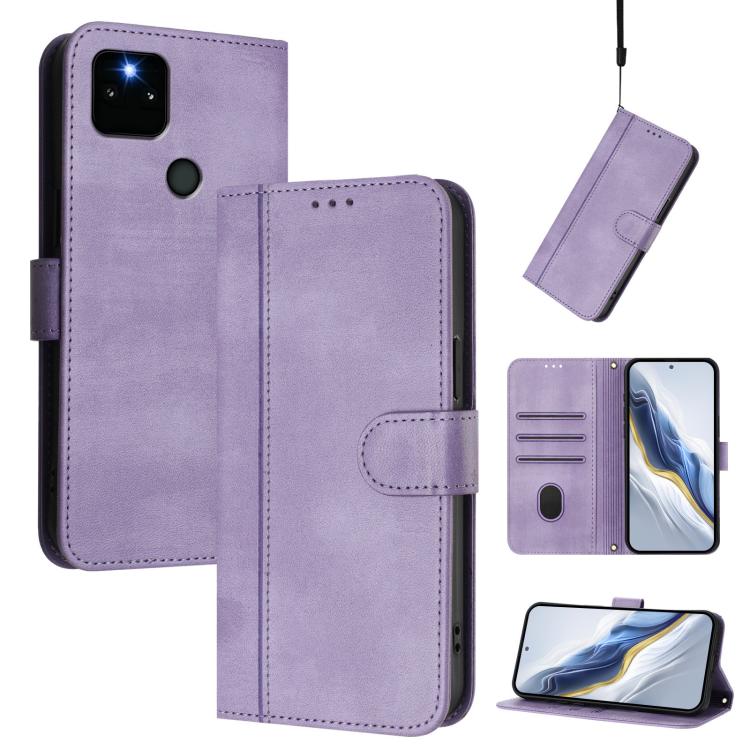 Line Splicing Buckle Retro Leather Phone Case, For Google Pixel 6 Pro, For Google Pixel 6, For Google Pixel 5a 5G