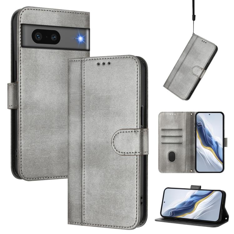 Line Splicing Buckle Retro Leather Phone Case, For Google Pixel 8 Pro, For Google Pixel 8, For Google Pixel 7a, For Google Pixel 7 Pro, For Google Pixel 7, For Google Pixel 6a